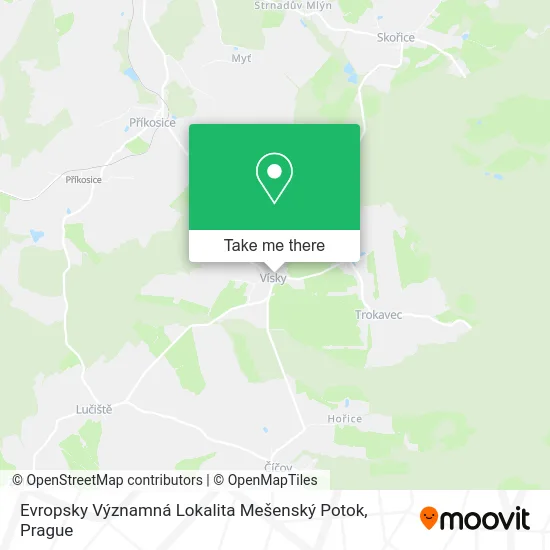 Evropsky Významná Lokalita Mešenský Potok map