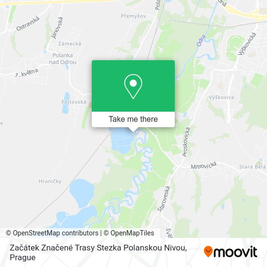 Začátek Značené Trasy Stezka Polanskou Nivou map