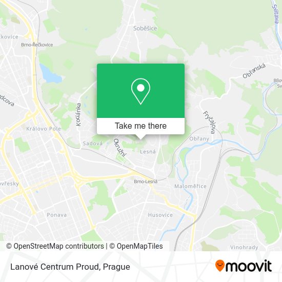Lanové Centrum Proud map