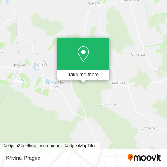 Křivina map