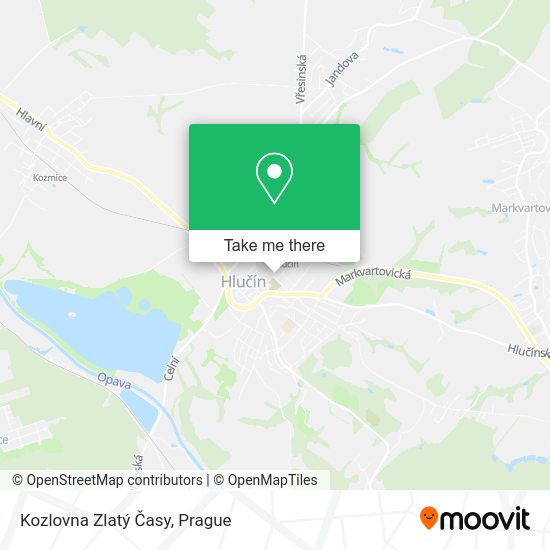 Kozlovna Zlatý Časy map