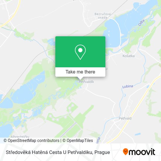 Středověká Hatěná Cesta U Petřvaldíku map