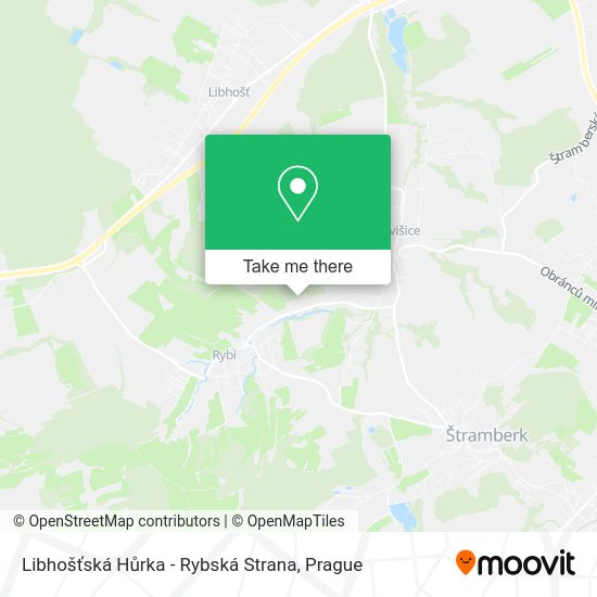 Libhošťská Hůrka - Rybská Strana map