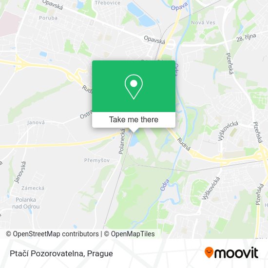 Ptačí Pozorovatelna map