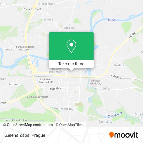 Zelená Žába map