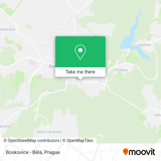 Карта Boskovice - Bělá