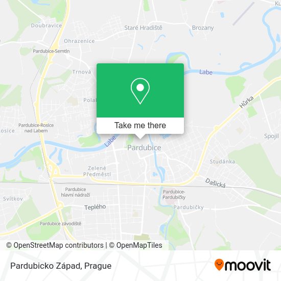 Карта Pardubicko Západ