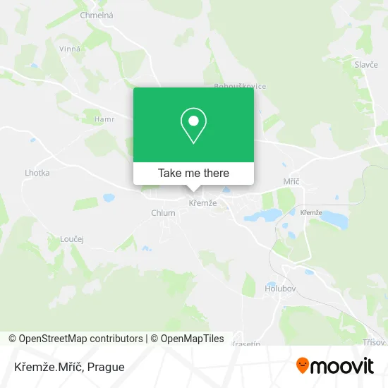 Křemže.Mříč map