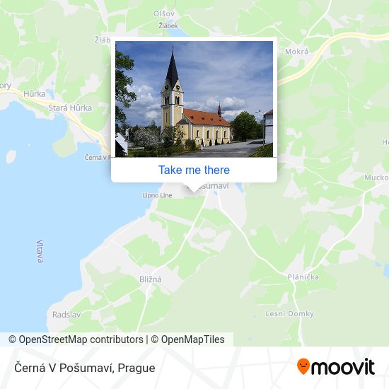 Černá V Pošumaví map