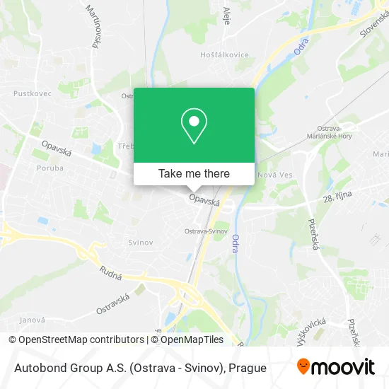 Карта Autobond Group A.S. (Ostrava - Svinov)