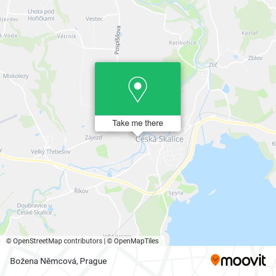Božena Němcová map