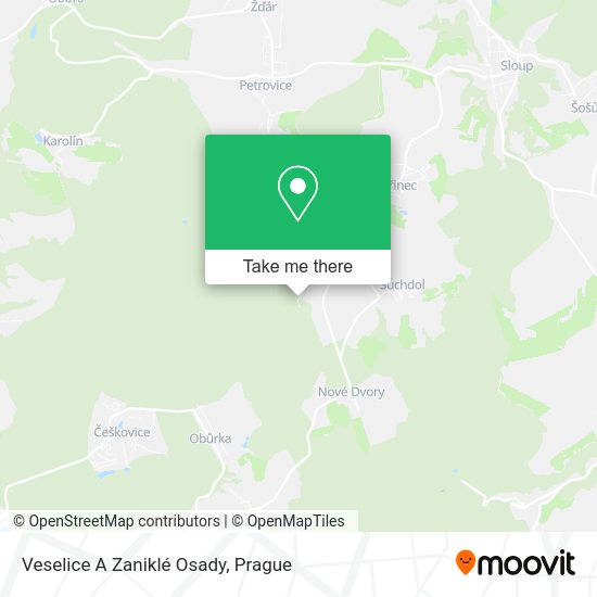 Veselice A Zaniklé Osady map