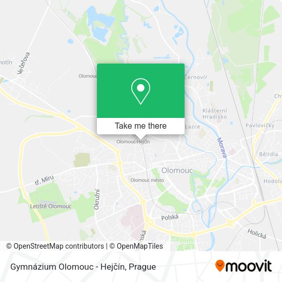Gymnázium Olomouc - Hejčín map