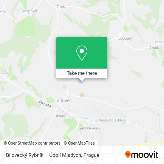 Bílovecký Rybník – Údolí Mladých map