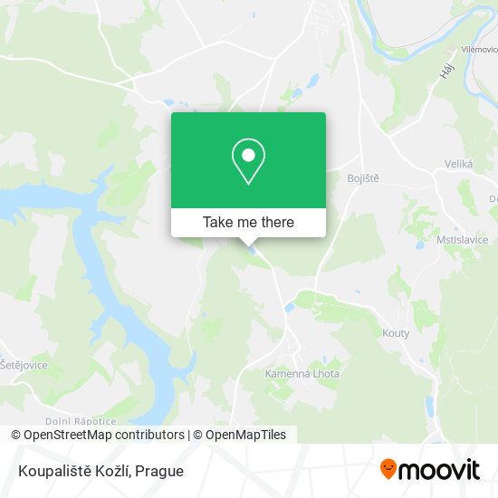 Koupaliště Kožlí map