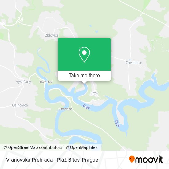 Vranovská Přehrada - Pláž Bítov map