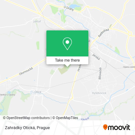 Zahrádky Otická map