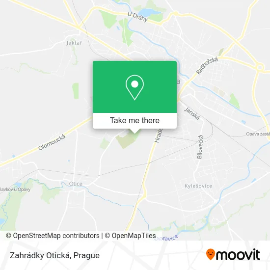 Карта Zahrádky Otická