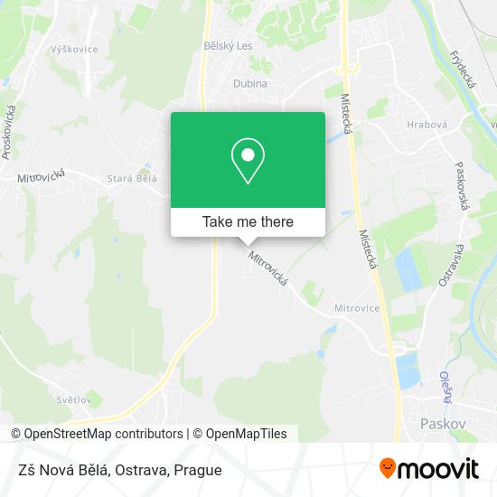 Карта Zš Nová Bělá, Ostrava