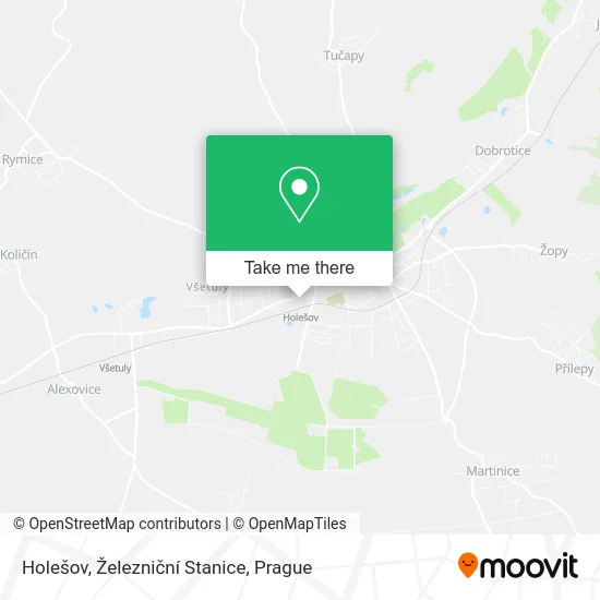 Карта Holešov, Železniční Stanice