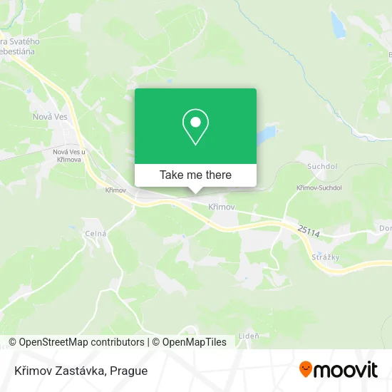 Křimov Zastávka map