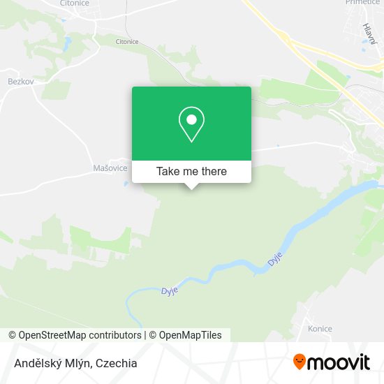 Andělský Mlýn map