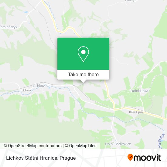 Lichkov Státní Hranice map