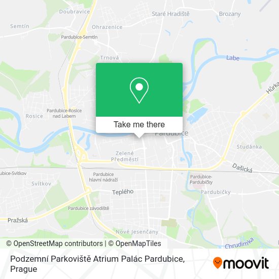 Podzemní Parkoviště Atrium Palác Pardubice map