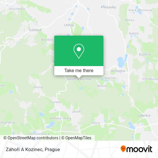 Záhoří A Kozinec map