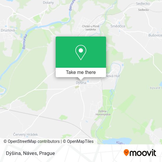 Dýšina, Náves map