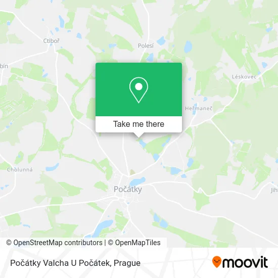 Карта Počátky Valcha U Počátek