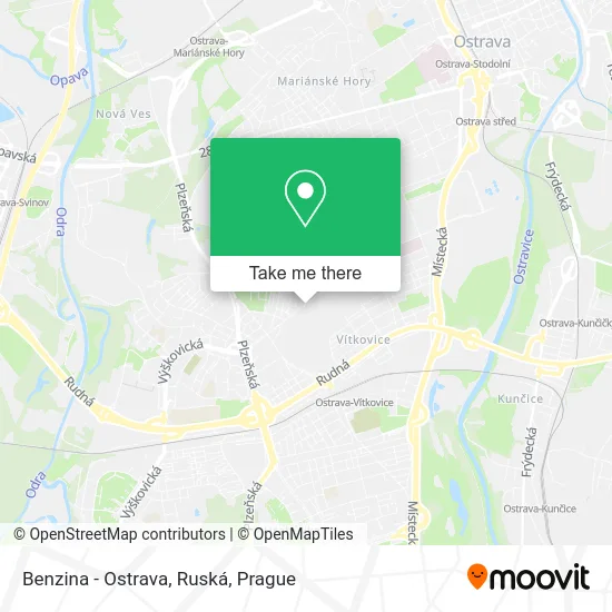 Карта Benzina - Ostrava, Ruská