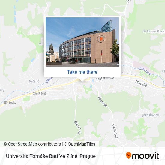 Univerzita Tomáše Bati Ve Zlíně map