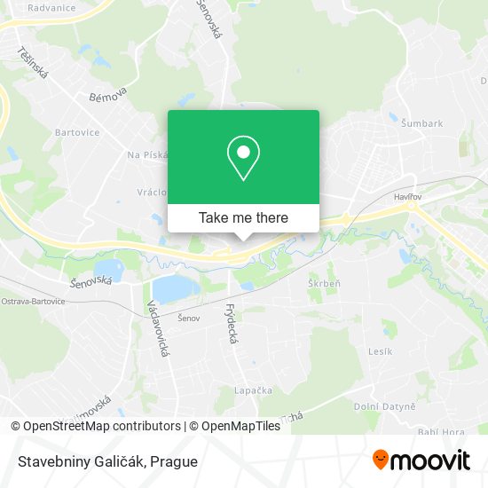 Карта Stavebniny Galičák