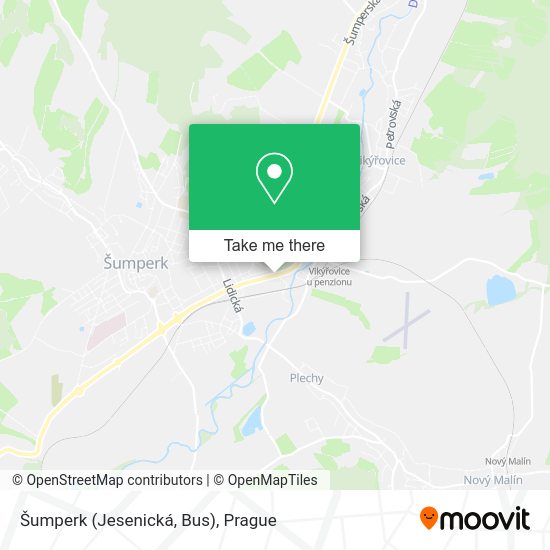 Карта Šumperk (Jesenická, Bus)