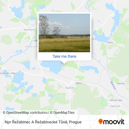 Npr Řežabinec A Řežabinecké Tůně map