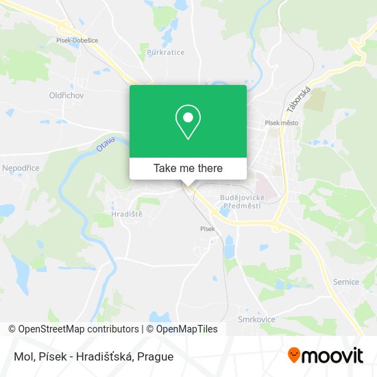 Mol, Písek - Hradišťská map