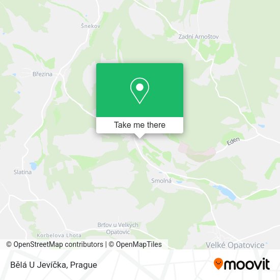 Карта Bělá U Jevíčka