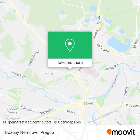 Boženy Němcové map