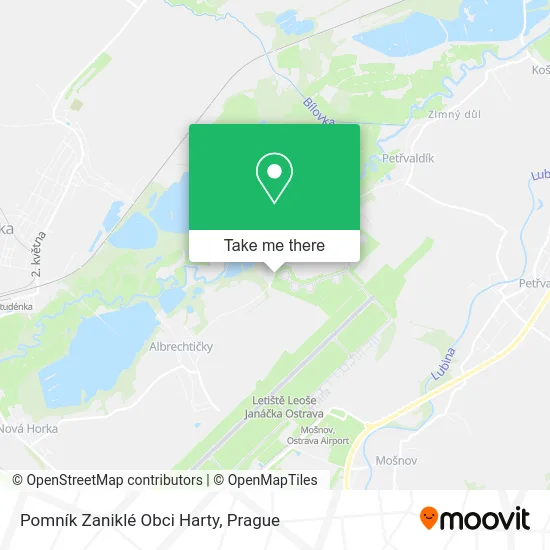Карта Pomník Zaniklé Obci Harty