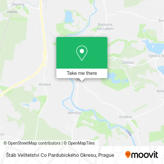 Štáb Velitelství Co Pardubického Okresu map