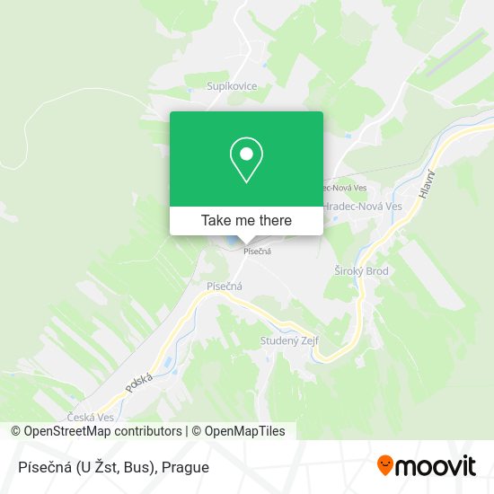 Písečná (U Žst, Bus) map