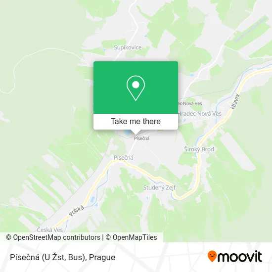 Карта Písečná (U Žst, Bus)