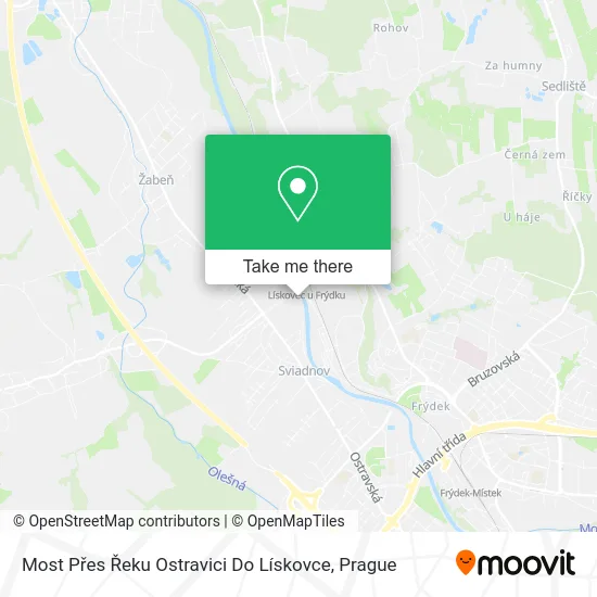 Карта Most Přes Řeku Ostravici Do Lískovce