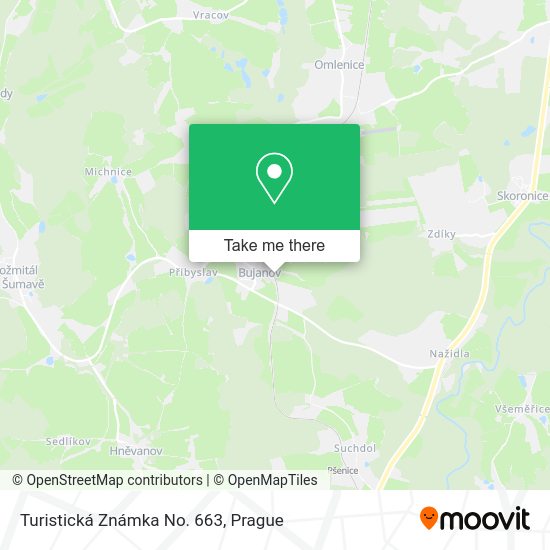 Turistická Známka No. 663 map