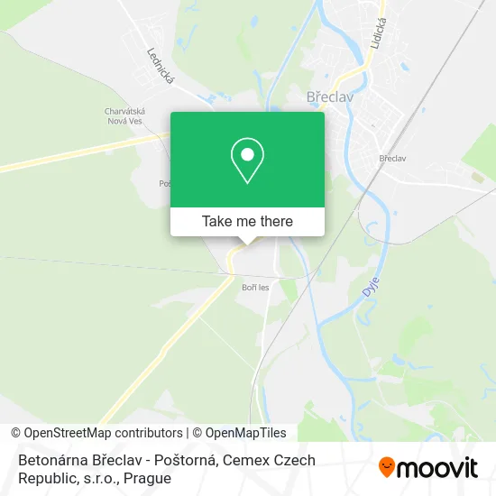 Карта Betonárna Břeclav - Poštorná, Cemex Czech Republic, s.r.o.