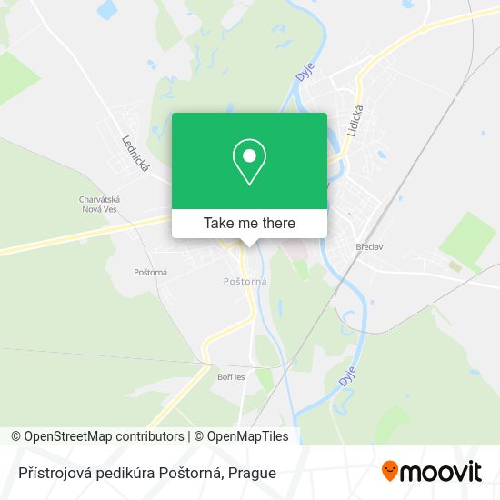 Přístrojová pedikúra Poštorná map