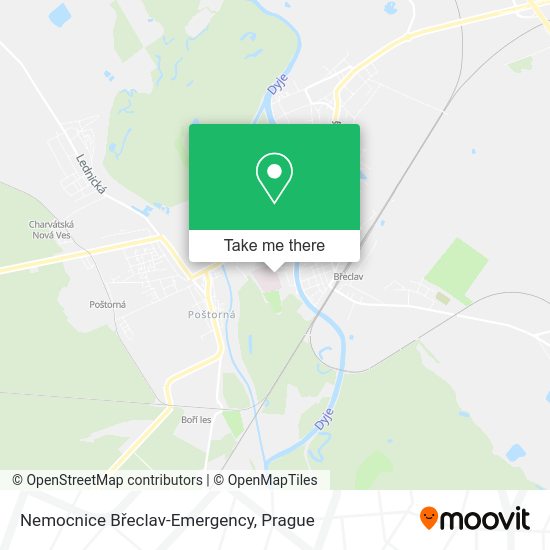 Nemocnice Břeclav-Emergency map