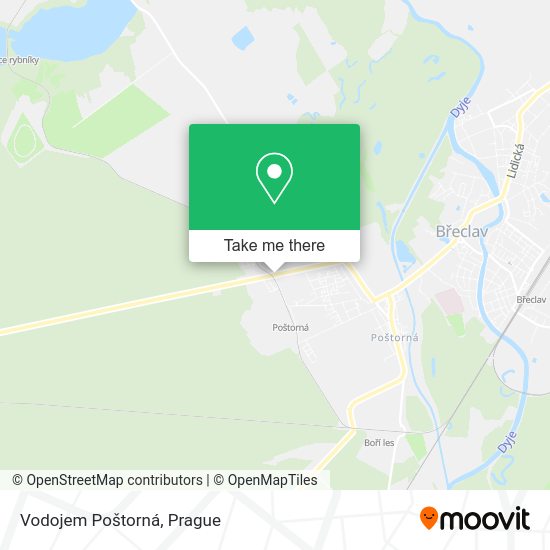 Vodojem Poštorná map