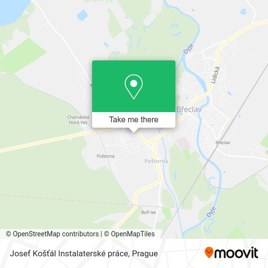 Josef Košťál Instalaterské práce map